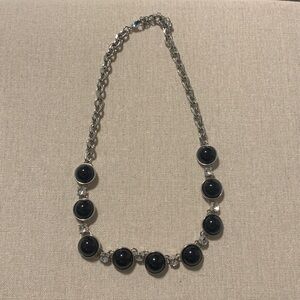 Silver and Black Statement Necklace